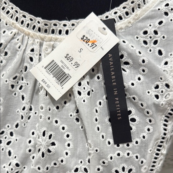 Elegant White Eyelet Lace Top Banana Republic size S - Picture 3 of 8